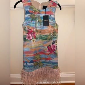 Sequined Hawaiian shift dress.